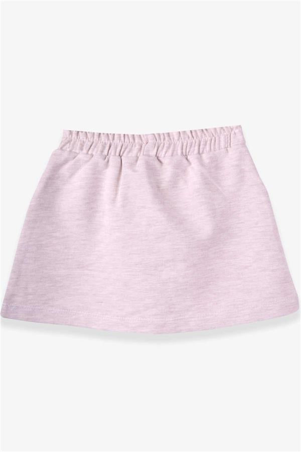 Girl's Skirt with Bow, Beige Melange (Ages 6-12)
