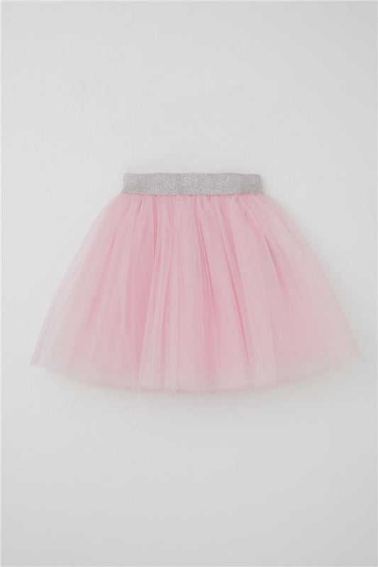 Girls' Tutu Skirt with Glitter Detail and Elastic Waistband, Pink (Ages 5-10)