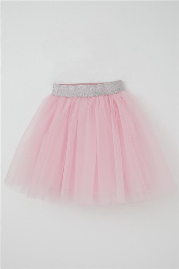 Girls' Tutu Skirt with Glitter Detail and Elastic Waistband, Pink (Ages 5-10)