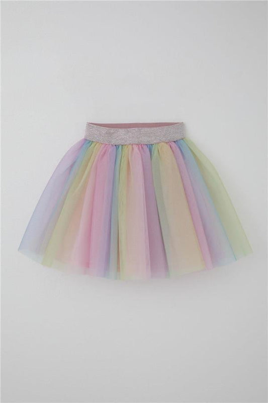 Girls' Tutu Skirt with Colorful Tulle and Mixed Colors (Ages 5-10)