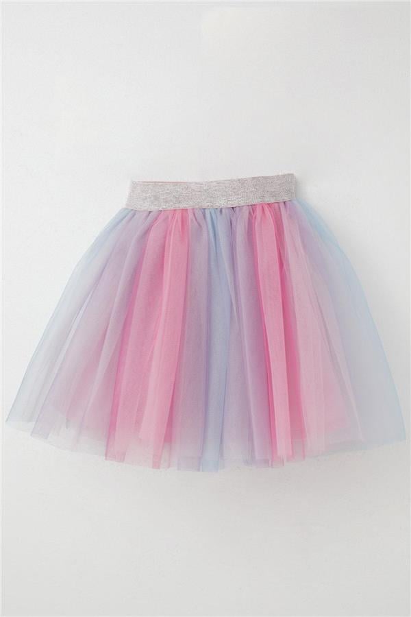 Girls' Tutu Skirt with Colorful Tulle and Mixed Colors (Ages 5-10)