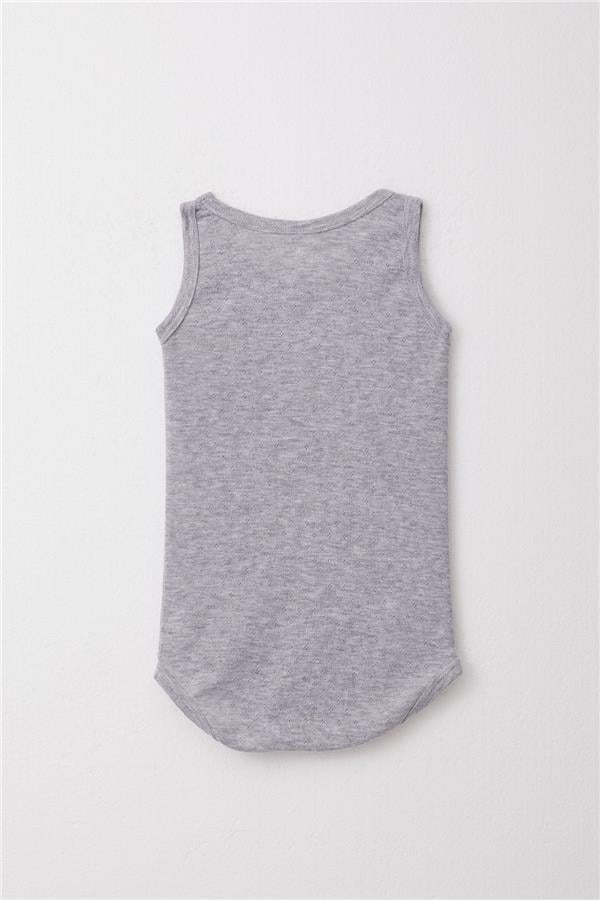 Baby Boy Snap-Button Bodysuit Jacquard Grey Melange (9 Months)