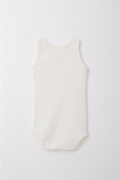 Baby Boy Snap-Button Bodysuit Jacquard Ecru (9 Months-2 Years)