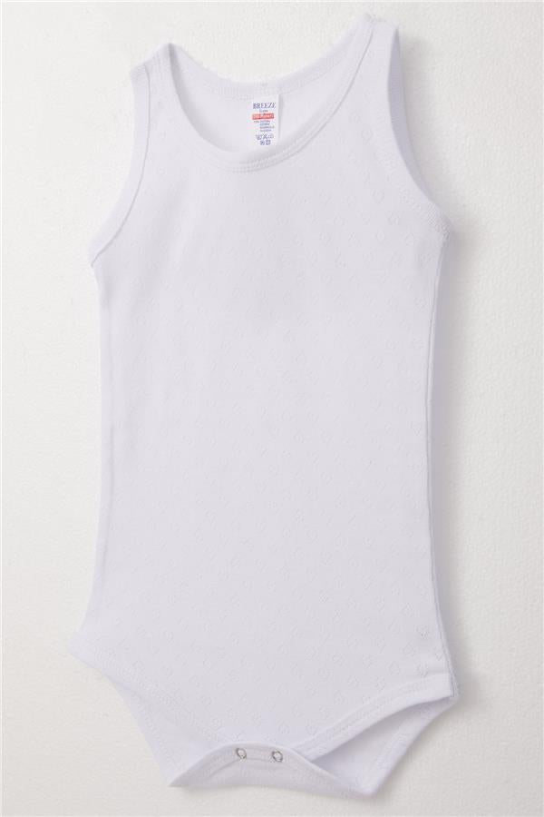 Baby Boy Snap-Button Bodysuit with Jacquard Heart Pattern, White (9 Months-1.5 Years)