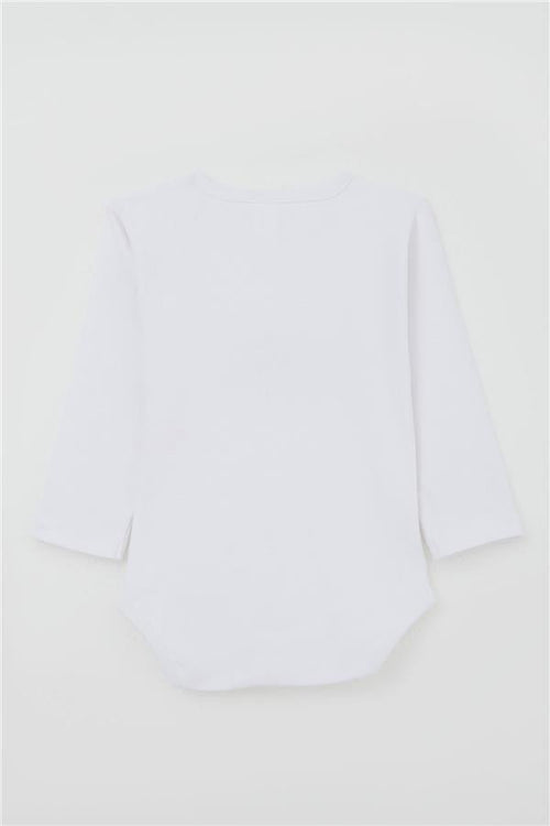 Baby Boy Snap-Button Bodysuit with Car Print, White (9 Months-3 Years)