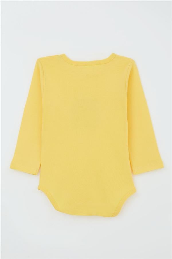 Baby Boy Snap-Button Bodysuit with Hunter Kitten Print, Yellow (9 Months-3 Years)