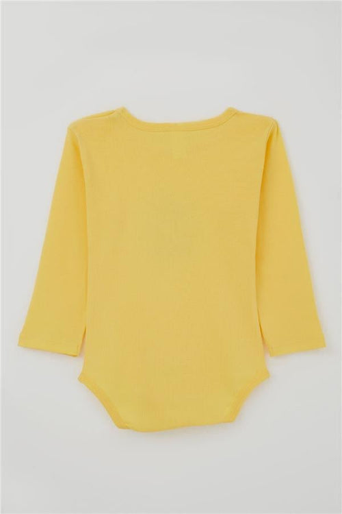 Baby Boy Snap-Button Bodysuit with Teddy Bear and Glasses Print, Yellow (9 Months-3 Years)