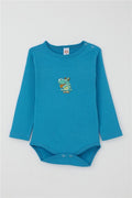 Baby Boy Snap-Button Bodysuit with Happy Dinosaur Print, Blue (9 Months-3 Years)