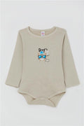 Baby Boy Snap-Button Bodysuit with Kitten and Glasses Print and Rhinestone Design (9 Months-3 Years)