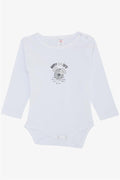 Baby Boy Snap-Button Bodysuit with Cute Puppy Print, White (9 Months-3 Years)