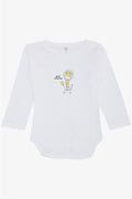 Baby Boy Snap-Button Bodysuit with Astronaut and Giraffe Print, White (9 Months-3 Years)