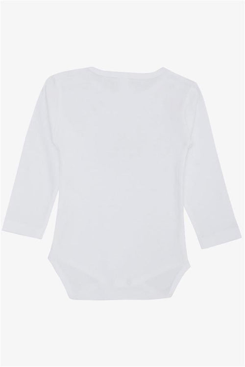 Baby Boy Snap-Button Bodysuit with Cute Teammates Print, White (9 Months-3 Years)