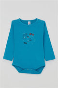 Baby Boy Snap-Button Bodysuit with Zoo Friendly Animals Print, Blue (9 Months-3 Years)