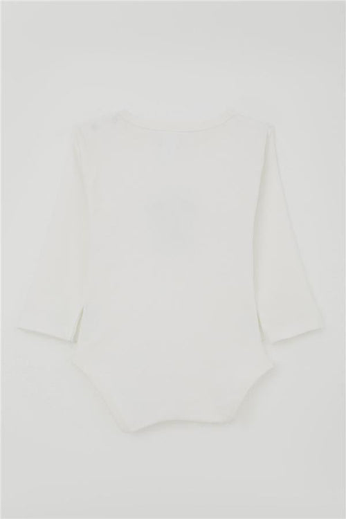 Baby Boy Snap-Button Bodysuit with Cute Puppy Print, Ecru (9 Months-3 Years)
