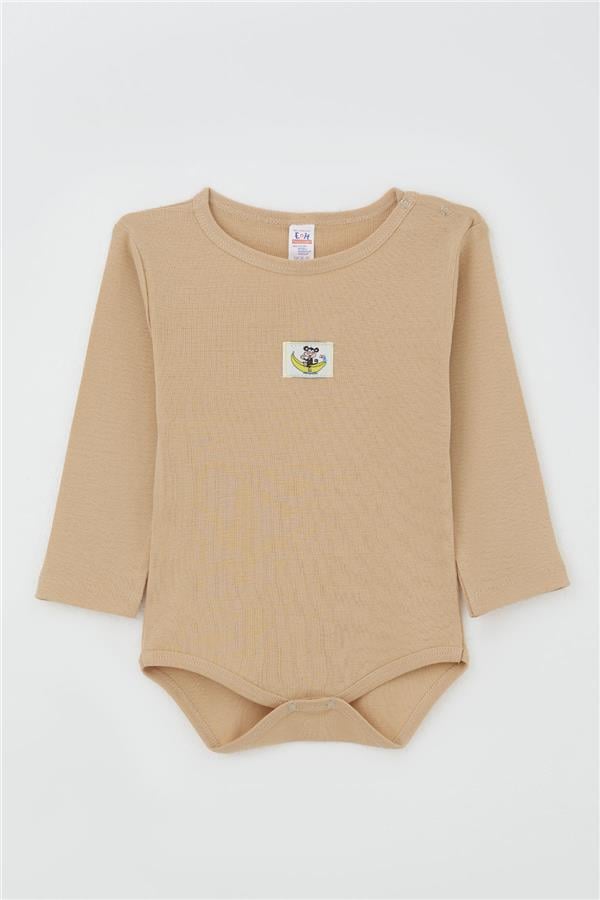 Baby Boy Snap-Button Bodysuit with Monkey Print, Light Brown (9 Months-3 Years)