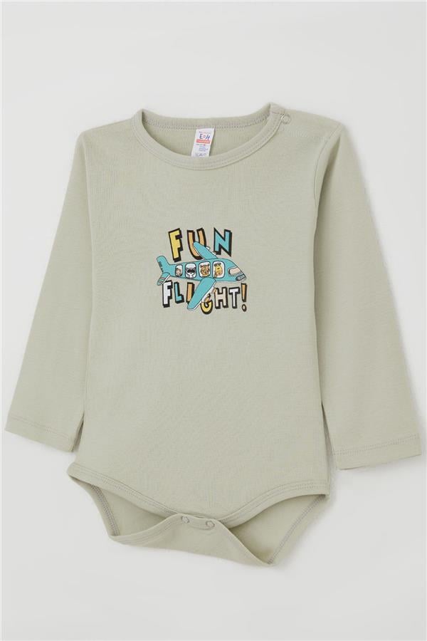 Baby Boy Snap-Button Bodysuit with Pilot Animal Print, Aqua Green (9 Months-2 Years)