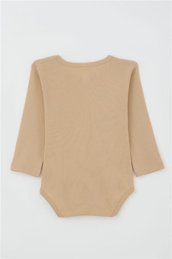Baby Boy Snap-Button Bodysuit with Monkey Print, Light Brown (9 Months-3 Years)