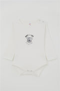 Baby Boy Snap-Button Bodysuit with Cute Puppy Print, Ecru (9 Months-3 Years)
