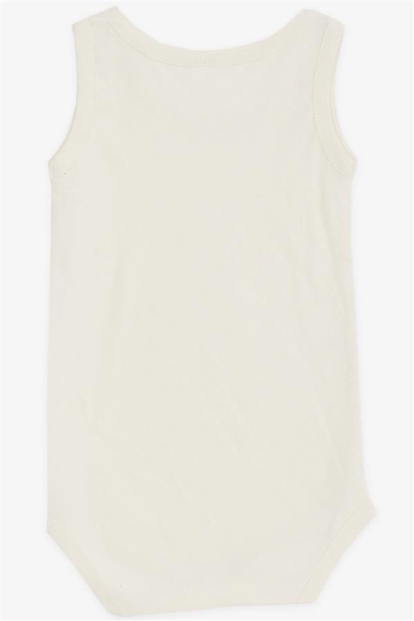 Baby Boy Snap-Button Bodysuit in Cream Color (9 Months - 1.5 Years)