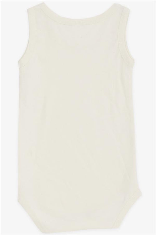 Baby Boy Snap-Button Bodysuit in Cream Color (9 Months - 1.5 Years)