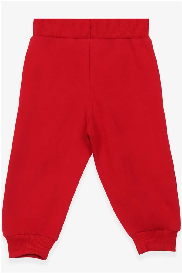 Baby Boy Sweatpants with Printed Pockets, Red (9 Months-1.5 Years)