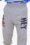 Baby Boy Sweatpants Printed with Pockets, Grey Melange (9 Months-3 Years)