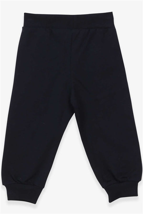 Baby Boy Sweatpants with Printed Pockets, Navy Blue (9 Months-1.5 Years)