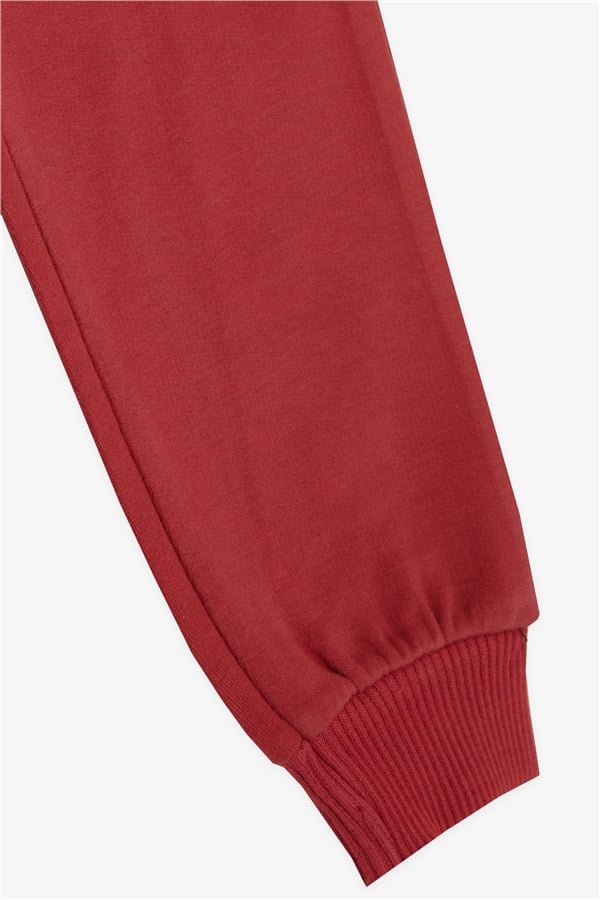Baby Boy Sweatpants with Emoji Print, Terracotta Color (9 Months-1.5 Years)