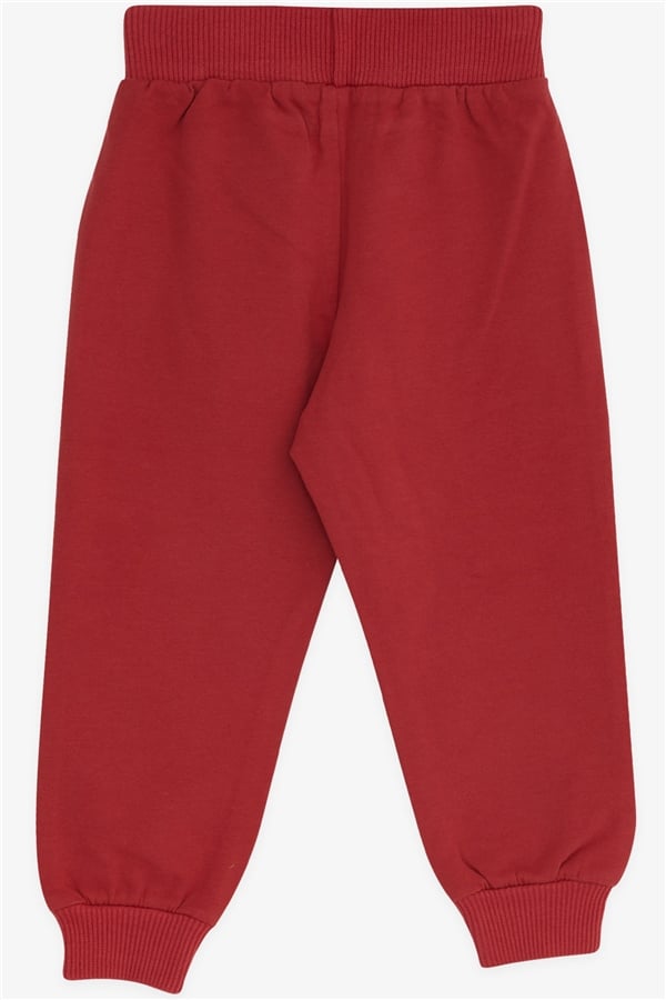 Baby Boy Sweatpants with Emoji Print, Terracotta Color (9 Months-1.5 Years)