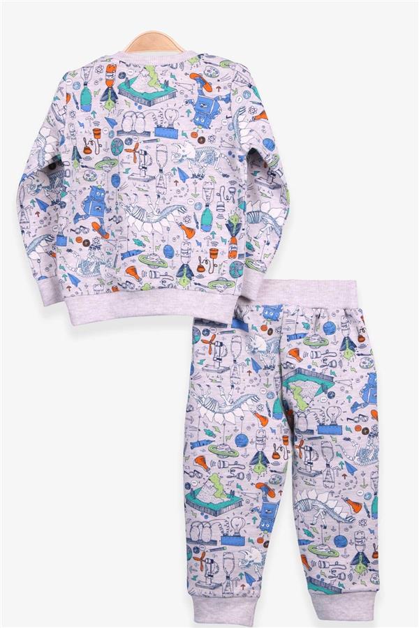 Baby Boy Tracksuit Set, Printed Pattern, Beige (6 Months-2 Years)