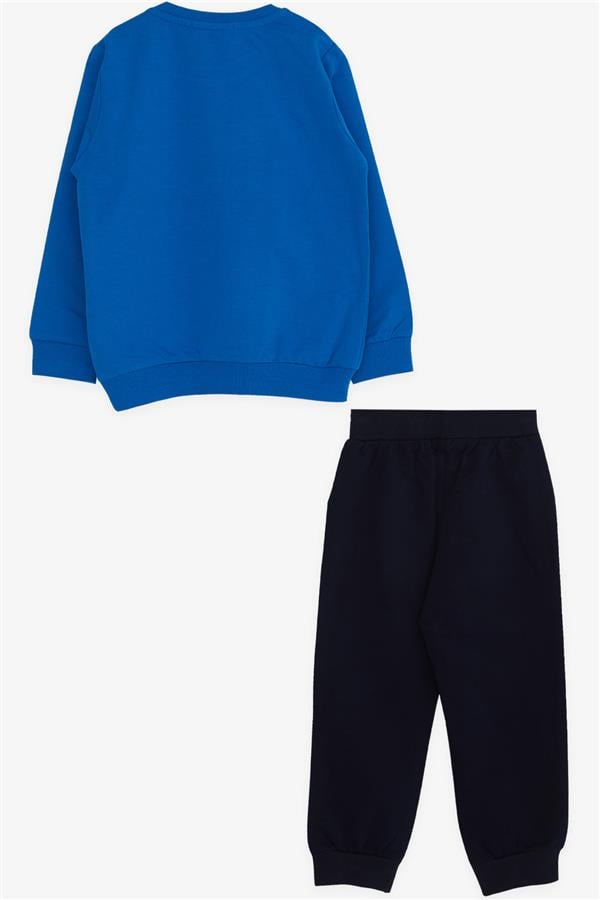 Baby Boy Tracksuit Set, Printed Navy Blue (9 Months-1 Years)