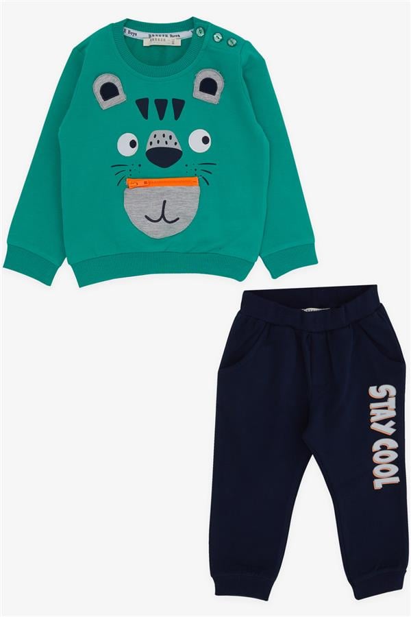 Baby Boy Tracksuit Set with Koala Embroidery, Green (1-1.5 Years)