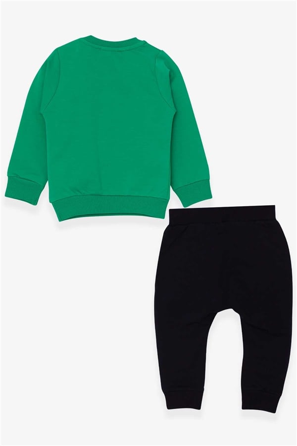Baby Boy Tracksuit Set with Slingshot Print, Green (9 Months-2 Years)