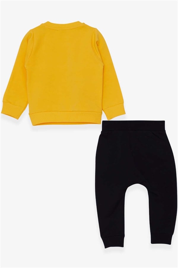 Baby Boy Tracksuit Set with Slingshot Print, Yellow (9 Months-1 Years)