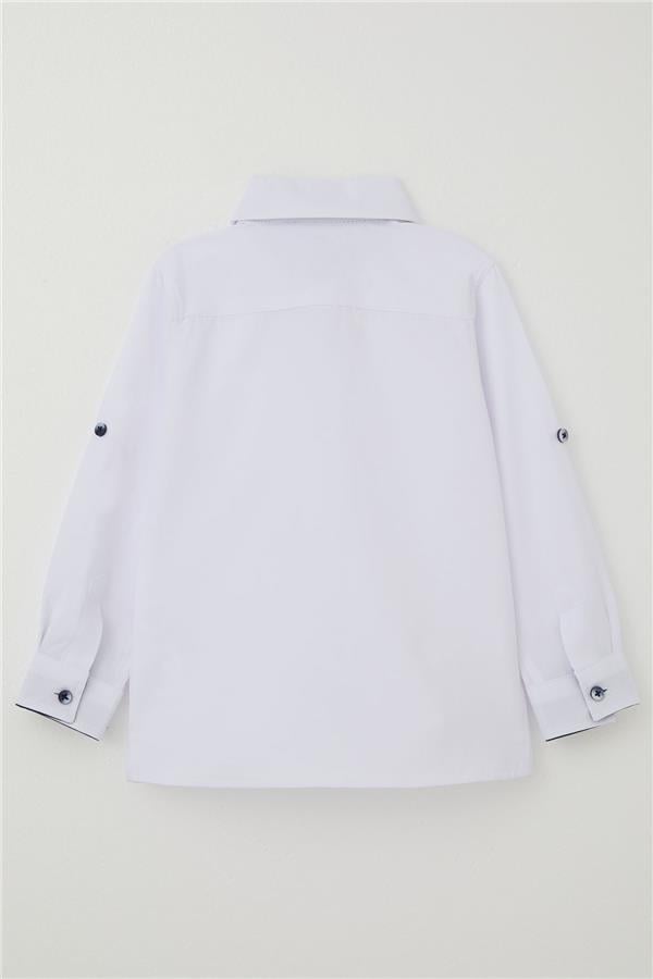 Baby Boy Shirt with Buttons and Bow Tie, White (9 Months-3 Years)