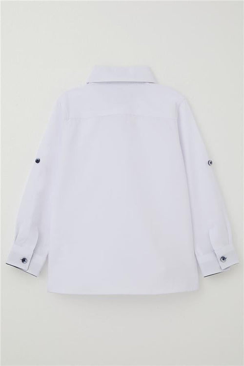 Baby Boy Shirt with Buttons and Bow Tie, White (9 Months-3 Years)