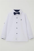 Baby Boy Shirt with Buttons and Bow Tie, White (9 Months-3 Years)