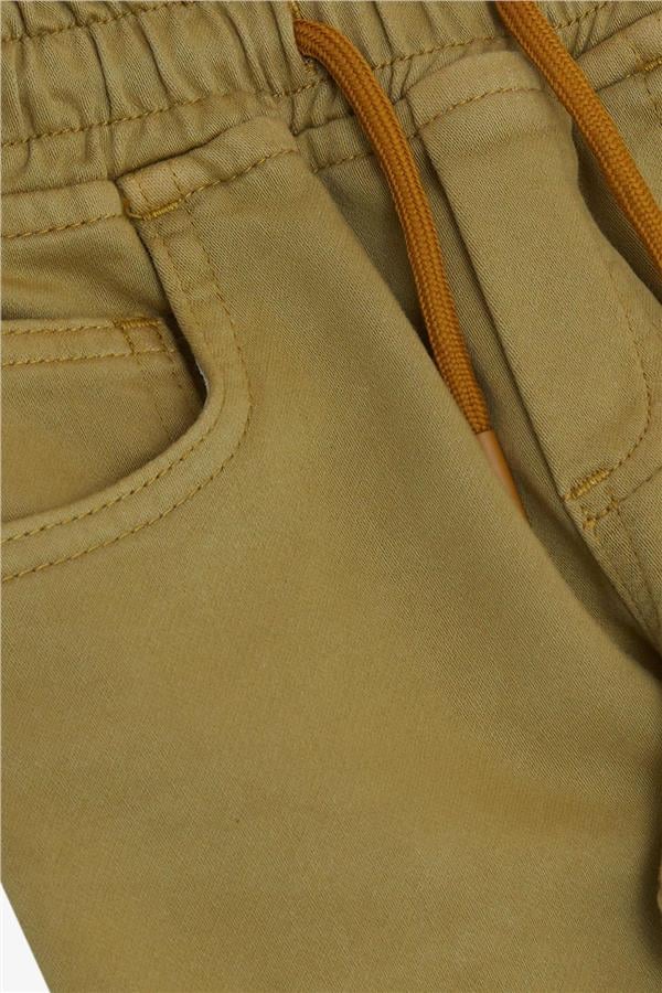Baby Boy Trousers with Drawstring Waist and Elasticated Cuffs, Khaki Green (1.5-2 Years)
