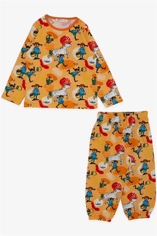 Baby Boy Pajama Set Crazy Girl Design Mustard Yellow (9 Months-1 Years)