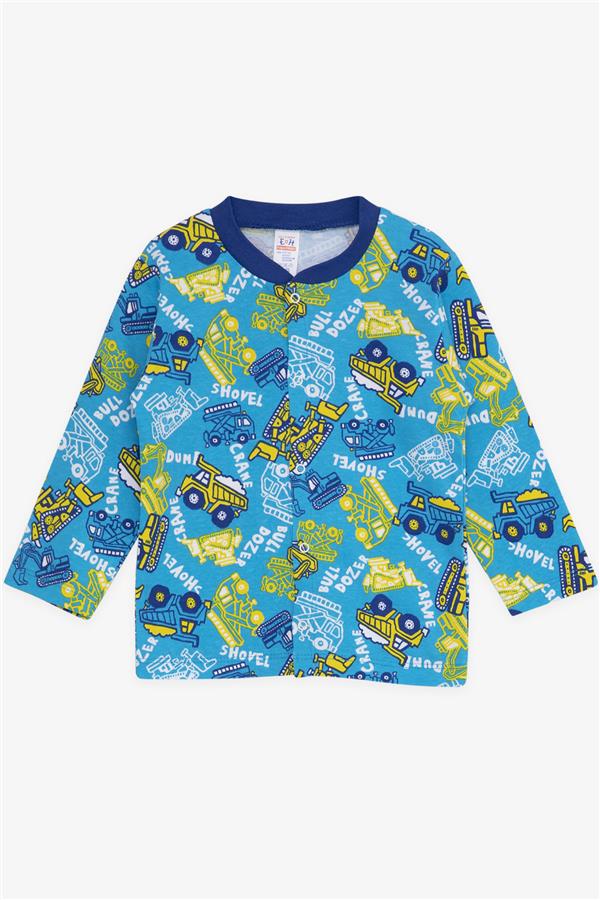 Baby Boy Pajama Set, Construction Vehicle Theme, Blue (4-9 Months)