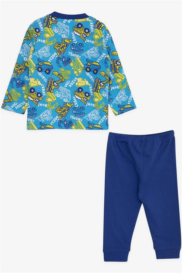 Baby Boy Pajama Set, Construction Vehicle Theme, Blue (4-9 Months)