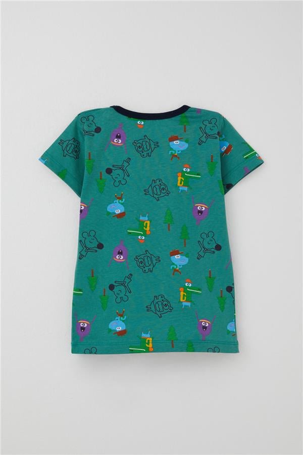 Baby Boy Pajama Set, Cheerful Animal Kingdom Friendship Theme, Green (9 Months-3 Years)