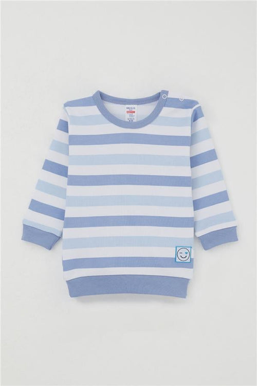 Baby Boy Pajama Set with Shoulder Buttons, Love Theme, Emoji Patch, Mixed Colors (4 Months-1 Year)