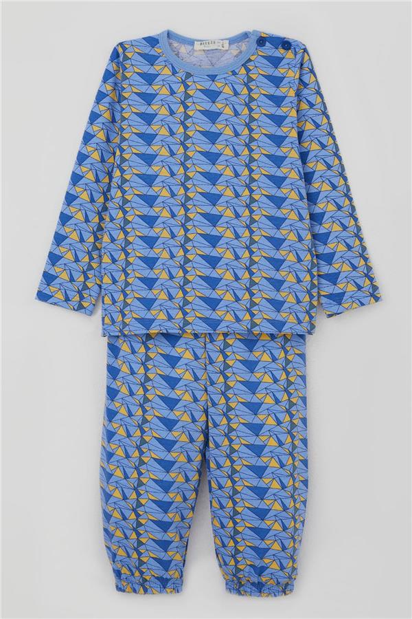 Baby Boy Pajama Set, Triangle Color, Light Blue (9 Months-3 Years)