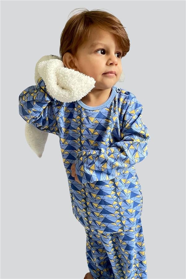Baby Boy Pajama Set, Triangle Color, Light Blue (9 Months-3 Years)