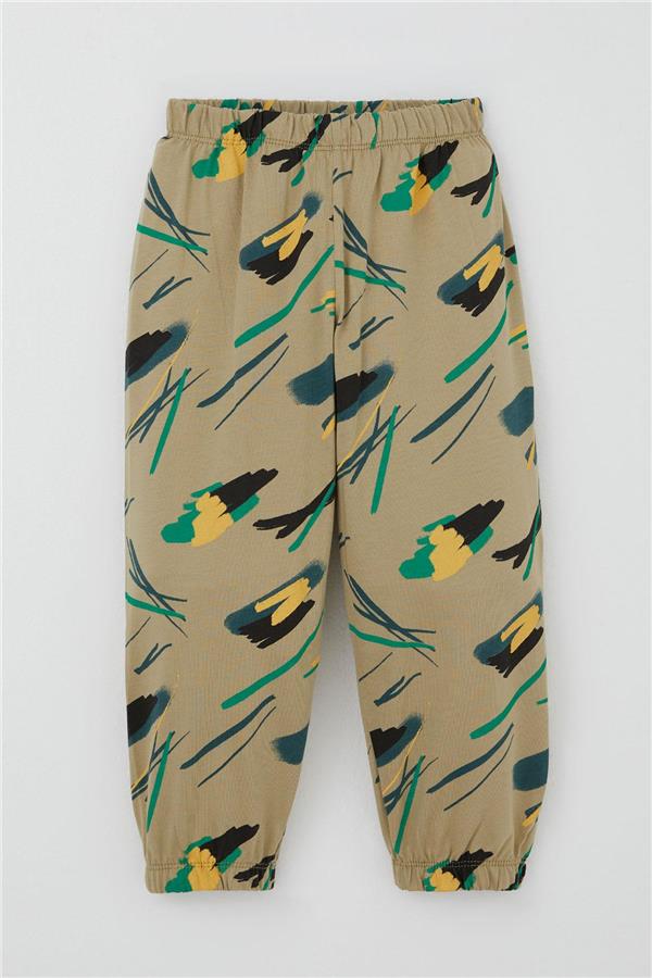 Baby Boy Pajama Set Colorful Brushstroke Khaki Green (9 Months-3 Years)