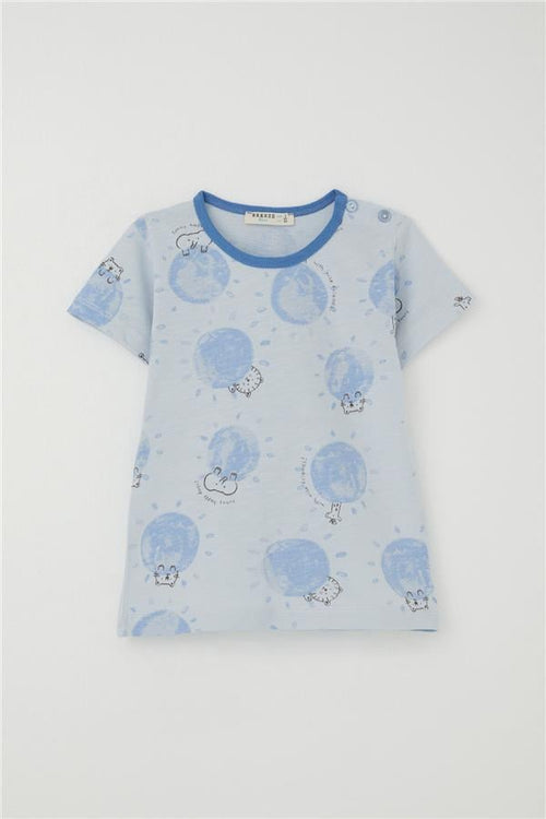 Baby Boy Pajama Set, Cute Animal Kingdom Friendship Theme, Light Blue (9 Months-3 Years)