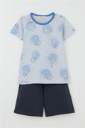 Baby Boy Pajama Set, Cute Animal Kingdom Friendship Theme, Light Blue (9 Months-3 Years)
