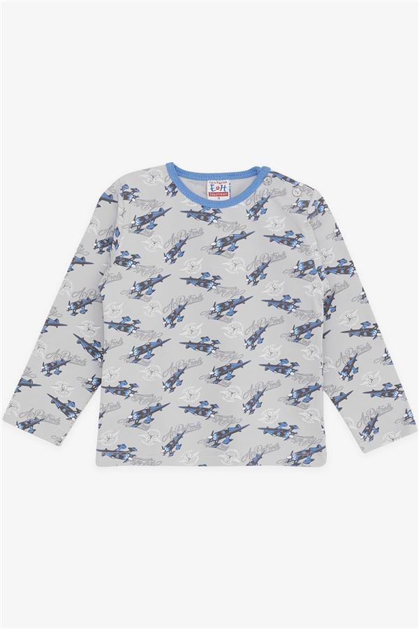 Baby Boy Pajama Set, Airplane Pattern, Grey (9 Months-1 Years)