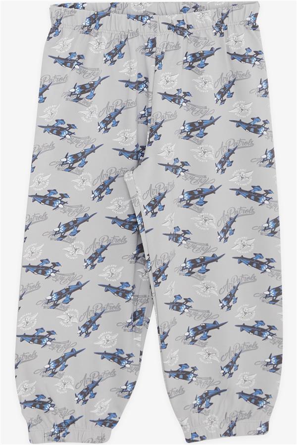 Baby Boy Pajama Set, Airplane Pattern, Grey (9 Months-1 Years)